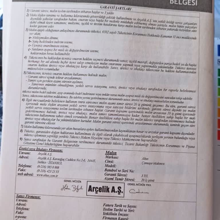 Altus Çamaşır Makinesi Bozuk