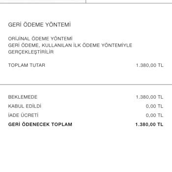 Zara Ücret İadem Yapılmıyor