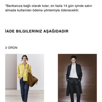 Zara Ücret İadem Yapılmıyor