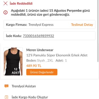 Trendyol Müşteri Arkasında Durmuyor