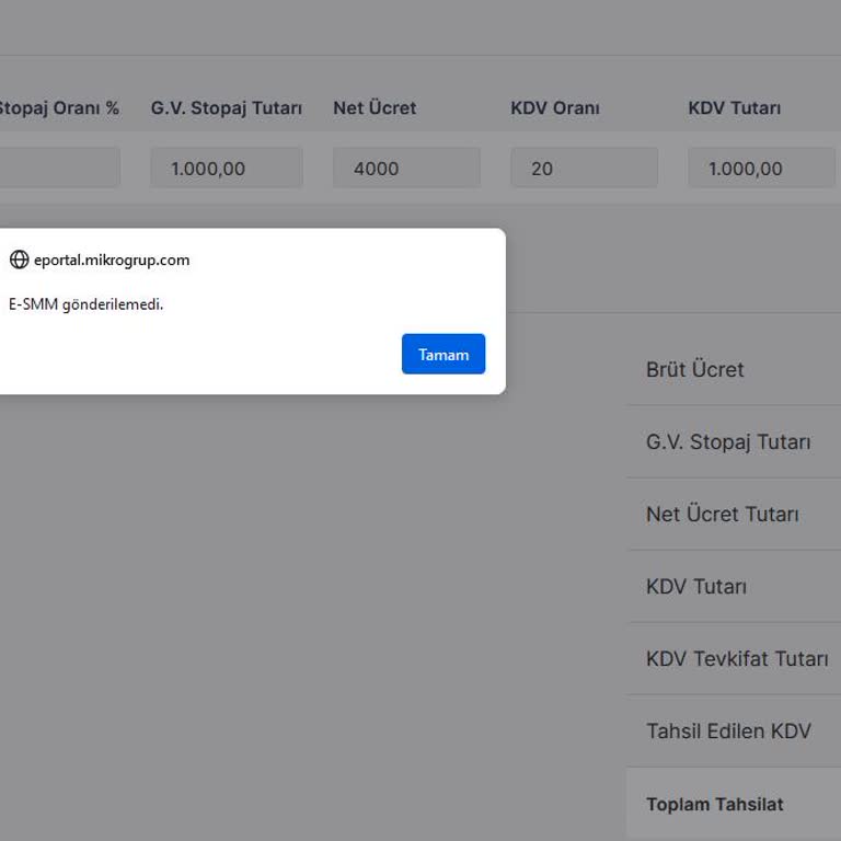E-SMM Paketi İçin Hediye E-Kontör Sorunu