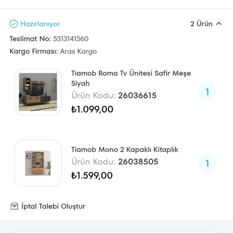 A101 Tiamob Mobilya Siparişim 1 Aydır Teslim Edilmiyor