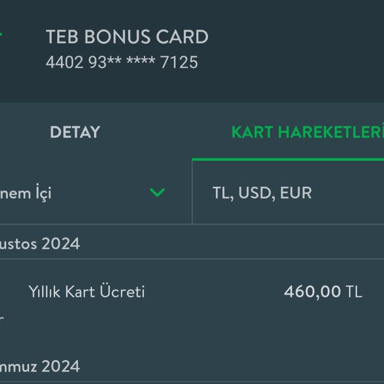 TEB Kredi Kartı Aidatı