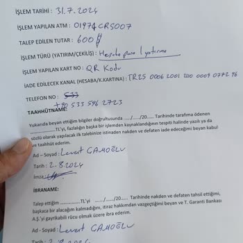 Garanti BBVA ATM Para Yatırma Sorunu Ve Müşteri Hizmetleri İlgisizliği