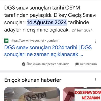ÖSYM DGS 2024 Sınav Sonucu Açıklanmadı!