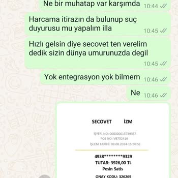 Güvensiz Secovet Firması Ürün Göndermiyor