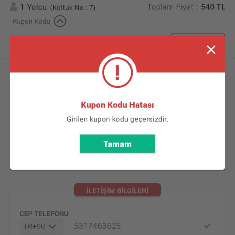 Obilet Sahte İndirim Kuponu