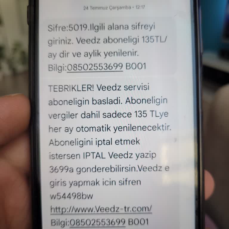 Veedz-tr.com Veedz Servisi Habersiz Ücret Kesiyor