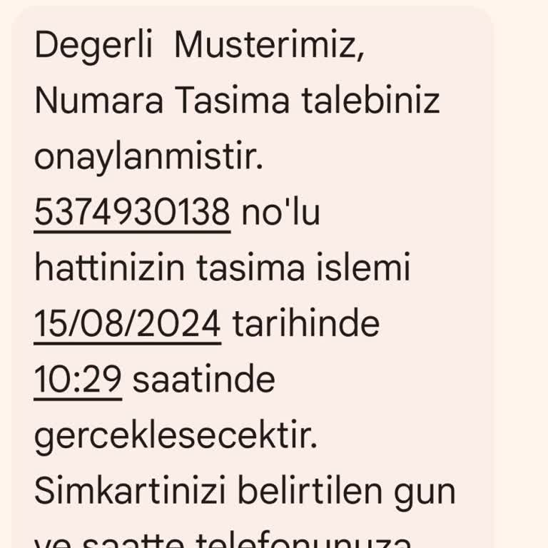 Numara Taşıma İşleminde Yaşanan Sorun ve Erişim Problemi