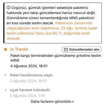 MNG Kargo Temu Teslim Edilmeyen, Bekletilen Kargolar.