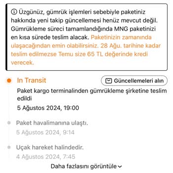 MNG Kargo Temu Teslim Edilmeyen, Bekletilen Kargolar.