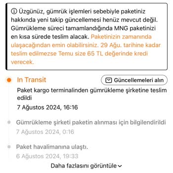 MNG Kargo Temu Teslim Edilmeyen, Bekletilen Kargolar.