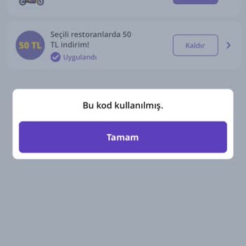 Getir Kampanya Kodu Kullanıldı Diyor