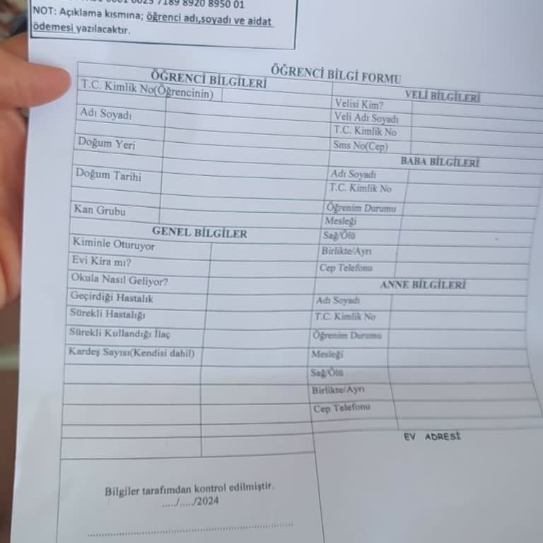 Milli Eğitim Bakanlığı (MEB) Okul Kayıt Ücreti İçin Para İsteniyor