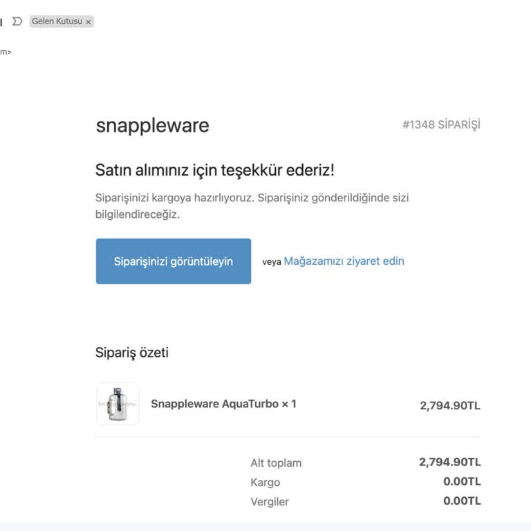 Snappleware Alınan Ürünü Yollamıyorlar!