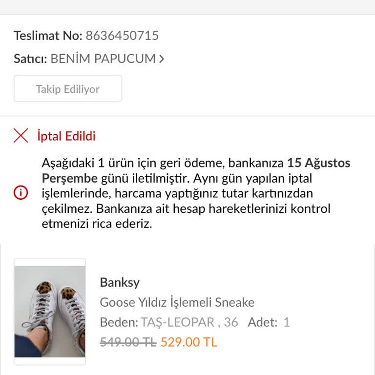 Trendyol Para İadesi İle İlgili Sorunsal