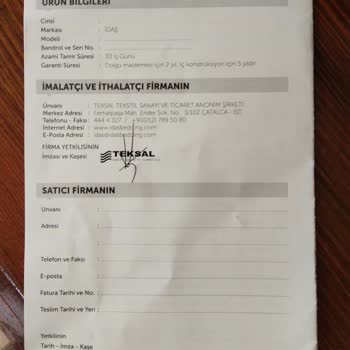 İdaş Yatak Ayıplı Mal