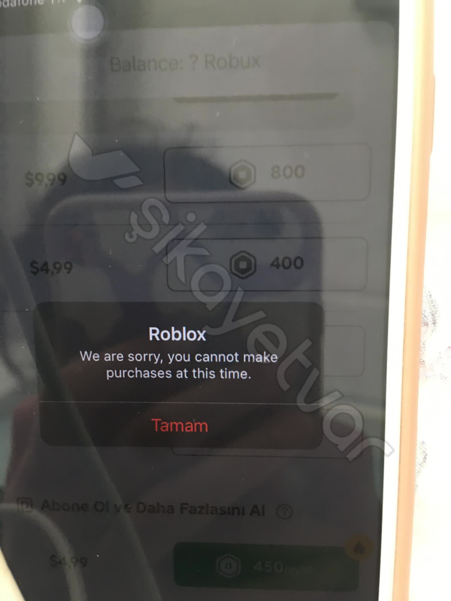 19870 Robux Balance ROBLOX Robux Satın Alamıyorum - Şikayetvar