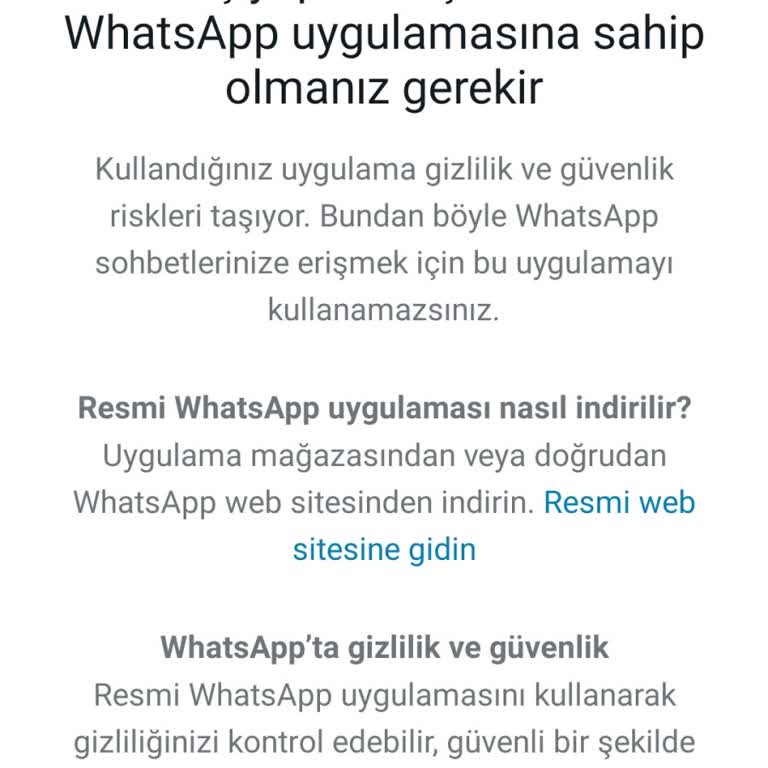 WhatsApp Giriş Yapılmıyor