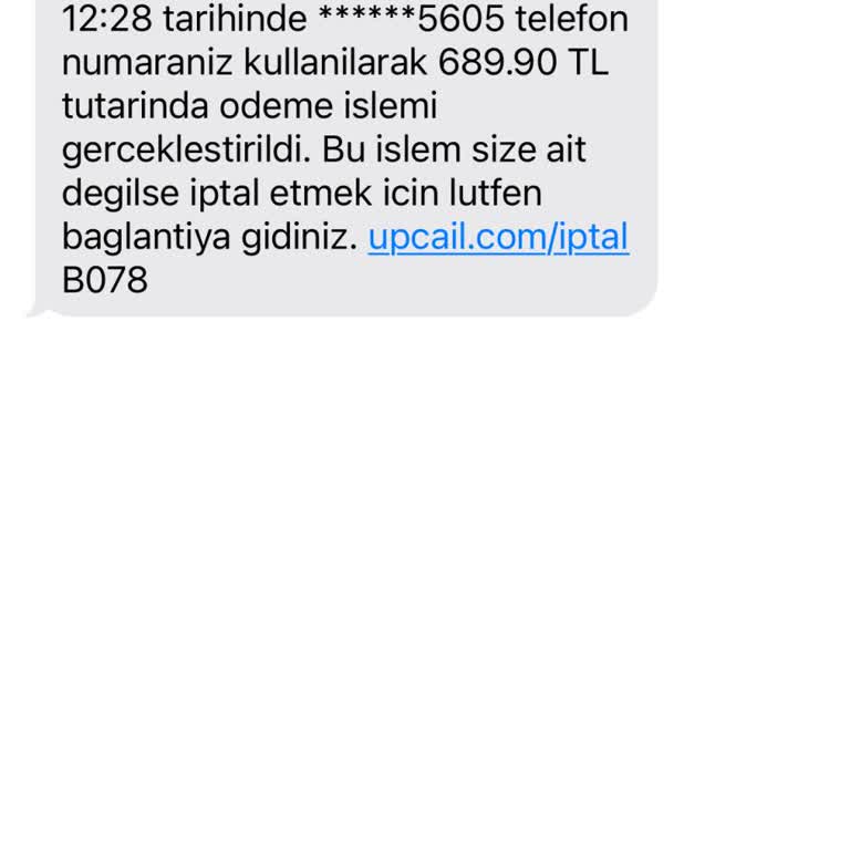 Upcail Den Gelen Mesaj