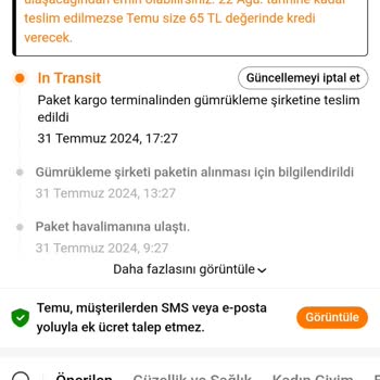 MNG Kargo Temu Siparişi Gümrükte Bekliyor