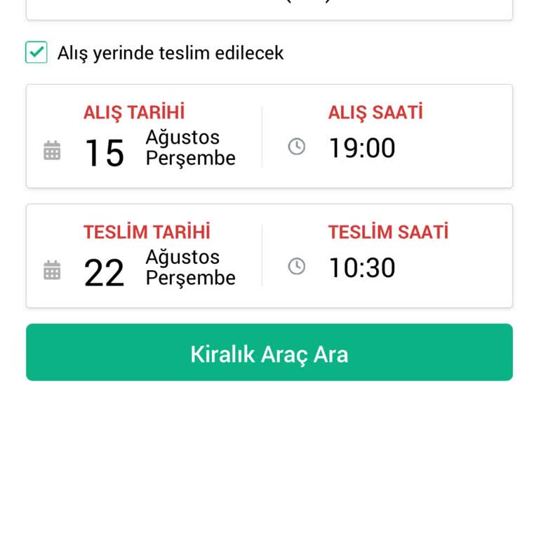 Obilet Araç Kiralayamadık Maalesef