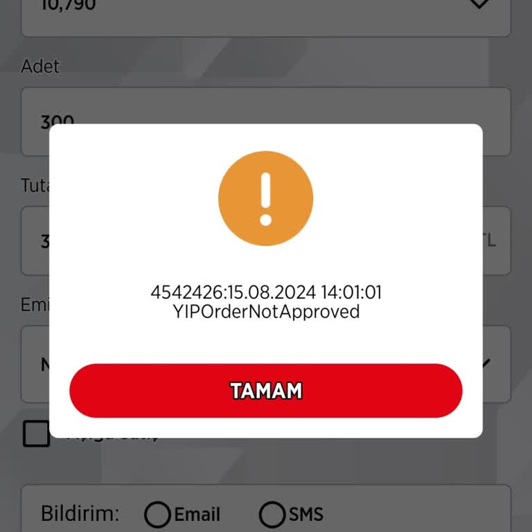 Ziraat Mobil Hisse Satım Hatası