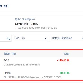 Cvmaker.com.tr Hesaptan Para Çekilme Ve Kart Bilgilerimin Kaydedilmesi