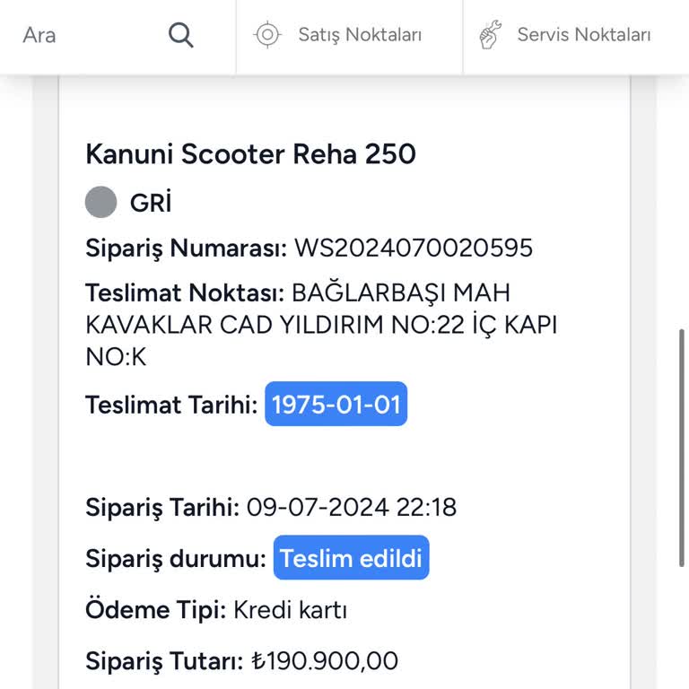eKuralkan Motosiklet Tescil Tarihindeki Yanlışlık