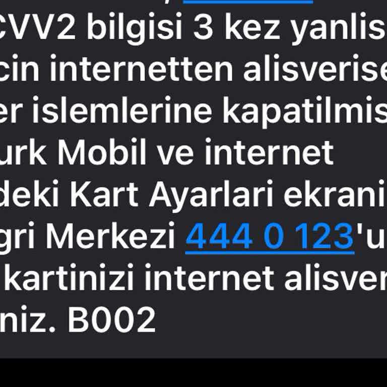 Kuveyt Türk CVV2 Hatası İnternet Alışverişi Yapamama