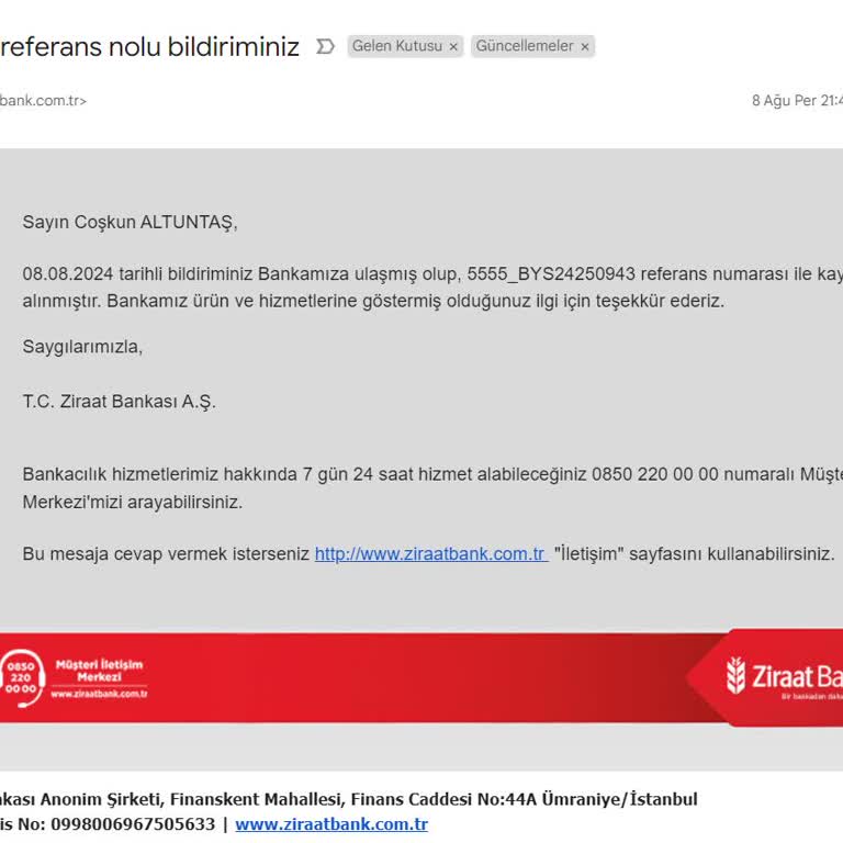 Ziraat Bankası Kartımız AGT Kurye Tarafından Teslim Edilmiyor