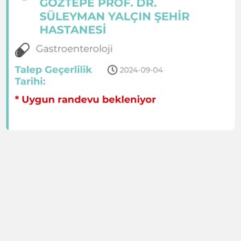 MHRS - 182 Göztepe Gastroenteroloji Randevu Sorunu