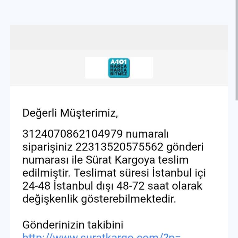 A101-Tiamob Ürün Gönderilmedi