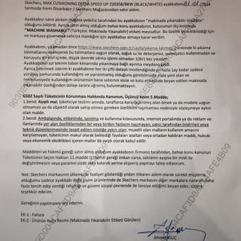 Skechers Ayıplı Mal- Müşteriyi Suçluyor.