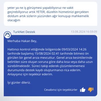TurkNet Pişmanlığı Yardımcı Olunmuyor