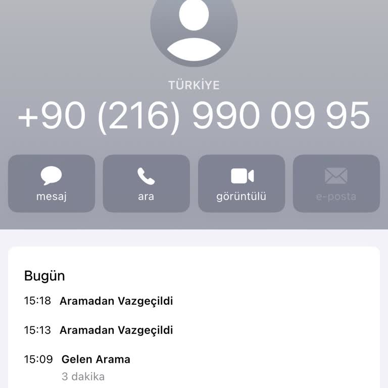 0216 990 09 95 Numarası Tarafından Aranma!