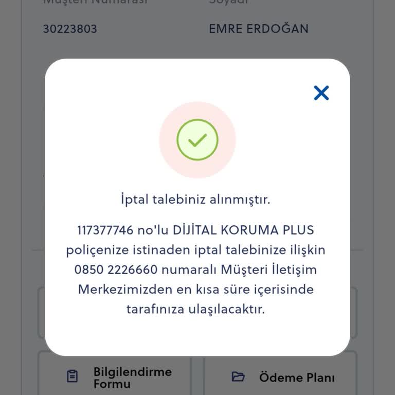 Eureko Sigorta Police İptalini Gerçekleştiremiyorum