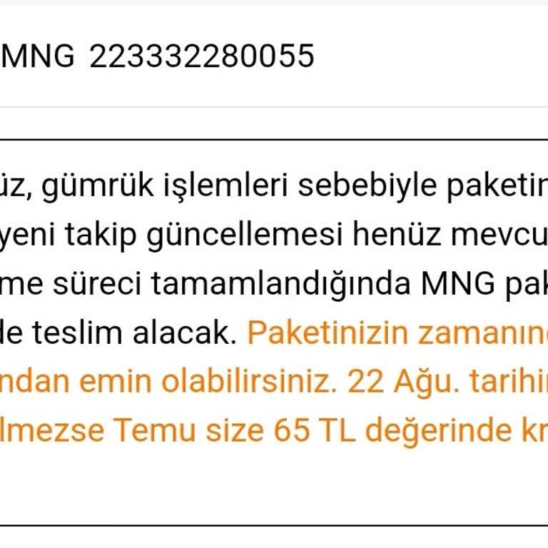 MNG Kargo DHL/MNG Temu Siparişlerini Getirmiyor!