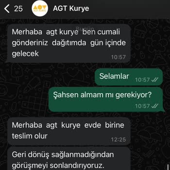 AGT Kurye (aynigunteslim.com) Müşteri Hizmetleri Hiçbir Şekilde İletişim Kurmuyor