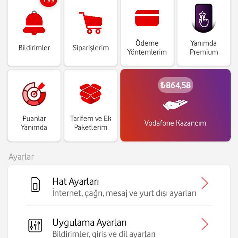 Vodafone Her Şey Yanımda Vodafone'da Kazanç Kullanımı Konusunda Sorun Yaşıyorum