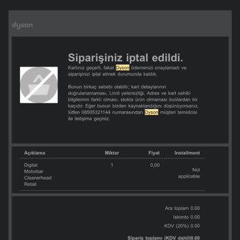 Dyson Yedek Parça Sorunu