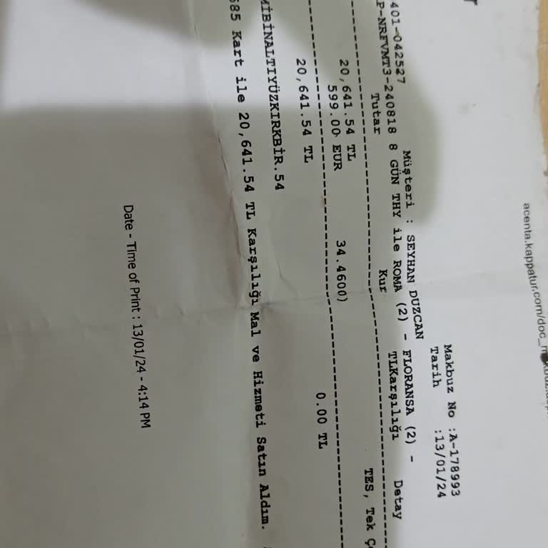 Kappa Tur Ücret İademizi Yapmıyor