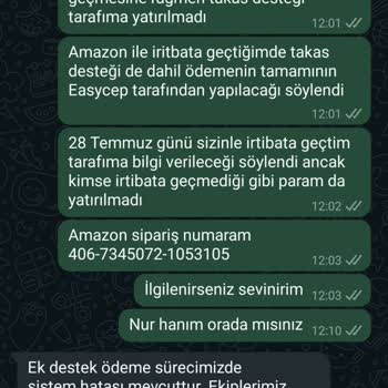 EasyCep Sattığım Ürünün Ücreti Tarafıma Ödenmiyor!