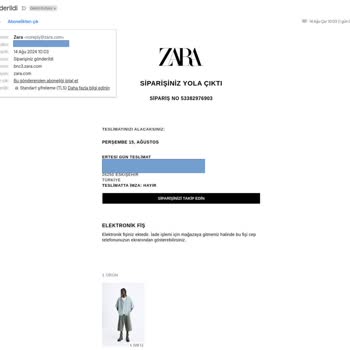 Zara Online Mağazasında Ertesi Gün Teslimat Sorunu