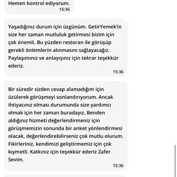 Getir Yemek Umursamazlık İlgisizlik Ve Bozuk Ürünün İadesini Almamak