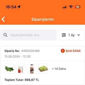 Migros Sanal Market Sipariş İptali