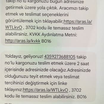 Adrese Teslim Olacak Ürünüm Aras Kargo Gel Al Diyor.