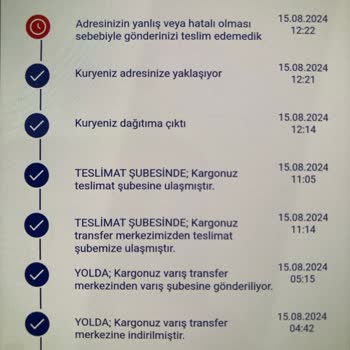 Adrese Teslim Olacak Ürünüm Aras Kargo Gel Al Diyor.