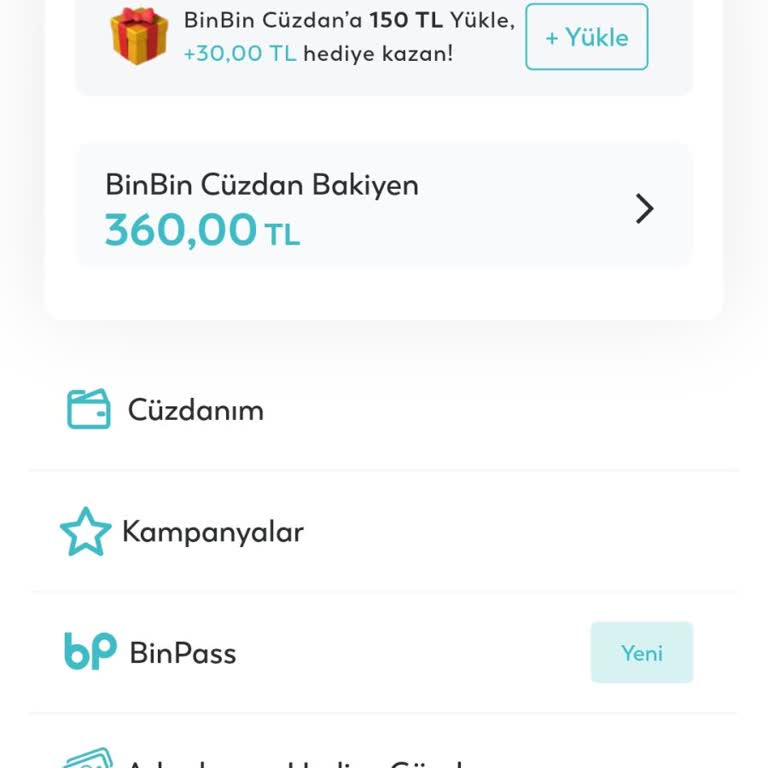 BinBin Kartımdan Cüzdana Para Aktarımı Olmuş Paramın İadesini Talep Ediyorum.