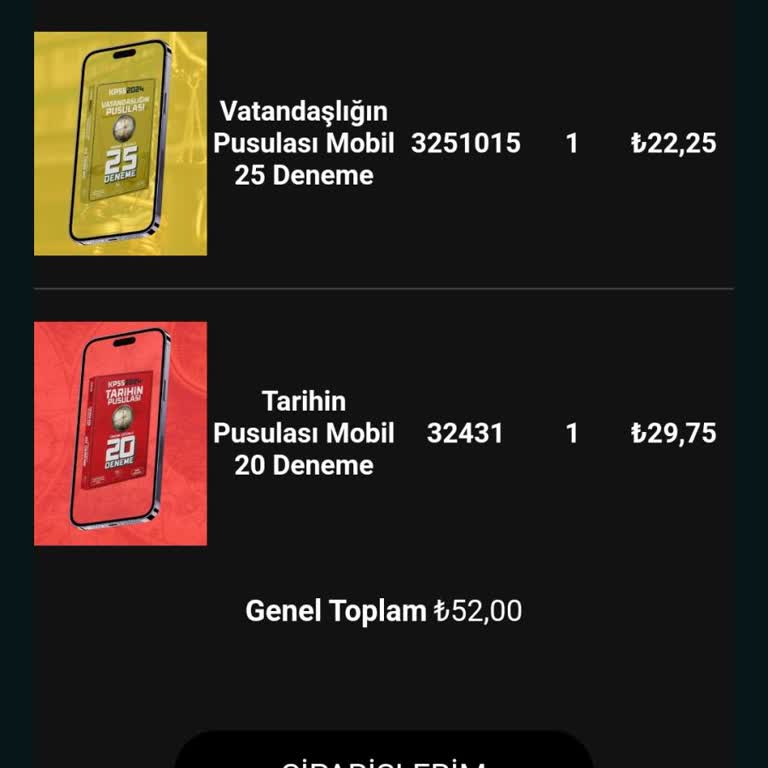 Pusula Kitap.com Mobil Deneme Sorunu